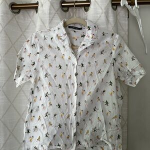 French brand Monoprix Femme cotton Women's White Blouse